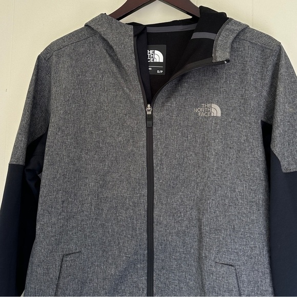 NORTH FACE Large Hooded Kilowatt Black Gray Lightweight Jacket Small - Picture 2 of 7
